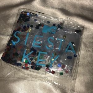 MTV siesta key beach ball new in bag glitter teal